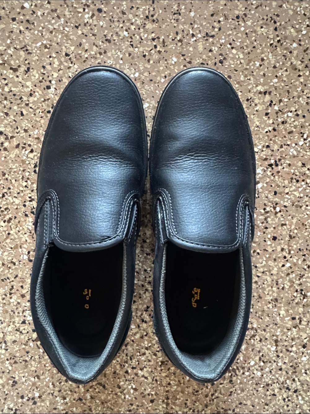 Men's Black Leather Slip-On Loafers